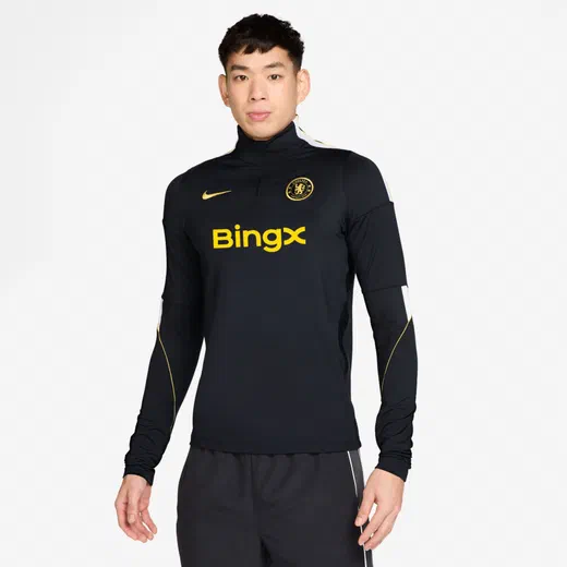 Sweat zippé Chelsea Strike noir jaune