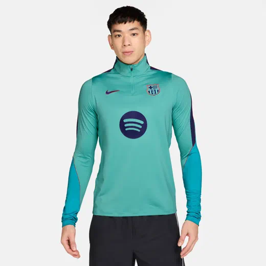 Sweat zippé FC Barcelone Strike bleu vert