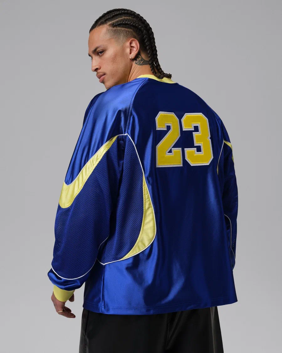 Sweat lifestyle Brésil Jordan bleu satiné, numéro 23 jaune dans le dos