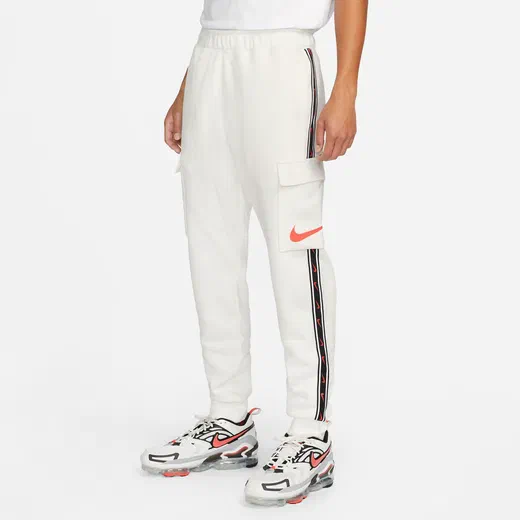 Pantalon survêtement Nike cargo Fleece blanc noir