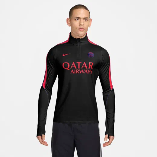 Sweat zippé PSG Strike noir rouge