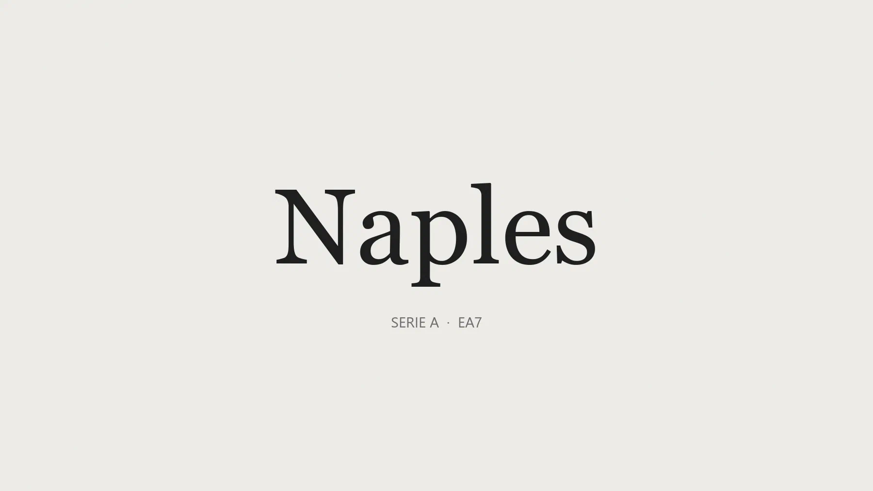 Le nom Naples écrit en grand sur fond gris clair
