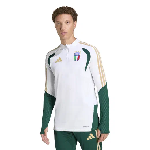 Sweat zippé Italie blanc vert